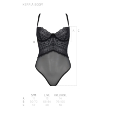 Боді Passion KERRIA BODY Чорний, 2XL/3XL, з високими вирізами та верхом балконет