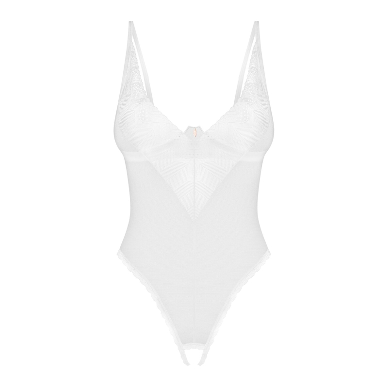 Боді з доступом Obsessive Alissium crotchless teddy, XL/2XL, ліф з м’якою чашкою, високі трусики