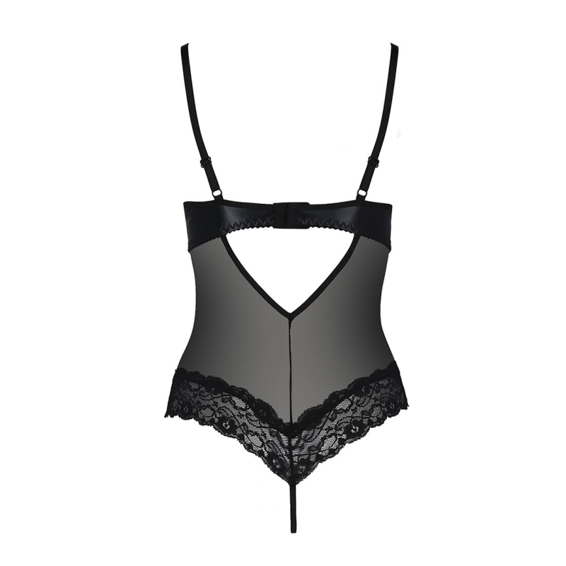 Боді з відкритими грудьми Passion Exclusive NORTH BODY L/XL, чорний колір