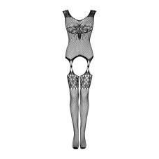 Бодістокінг Obsessive Bodystocking G323 S/M/L Чорний, малюнок бджоли та метелика