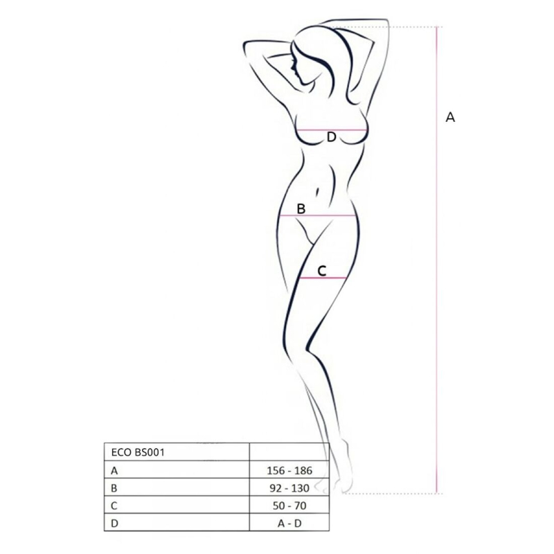Бодістокінг Passion ECO BS001 One Size червоний, з доступом, імітація підв’язок, флористичний декор