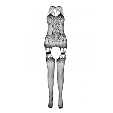 Бодістокінг з безліччю бретелей Passion BS095 One Size, червоний, імітація пояса та панчіх, з доступом