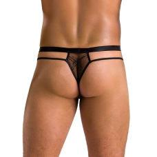 Чоловічі прозорі стринги Passion 029 THONG COLLIN L/XL Чорний колір, сітка