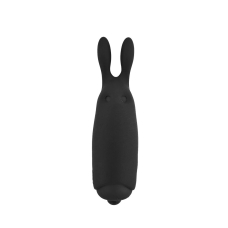 Чорна віброкуля зі стимулювальними вушками Adrien Lastic Pocket Vibe Rabbit Black – 10 вібро-режимів