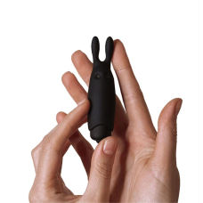 Чорна віброкуля зі стимулювальними вушками Adrien Lastic Pocket Vibe Rabbit Black – 10 вібро-режимів