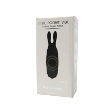 Чорна віброкуля зі стимулювальними вушками Adrien Lastic Pocket Vibe Rabbit Black – 10 вібро-режимів