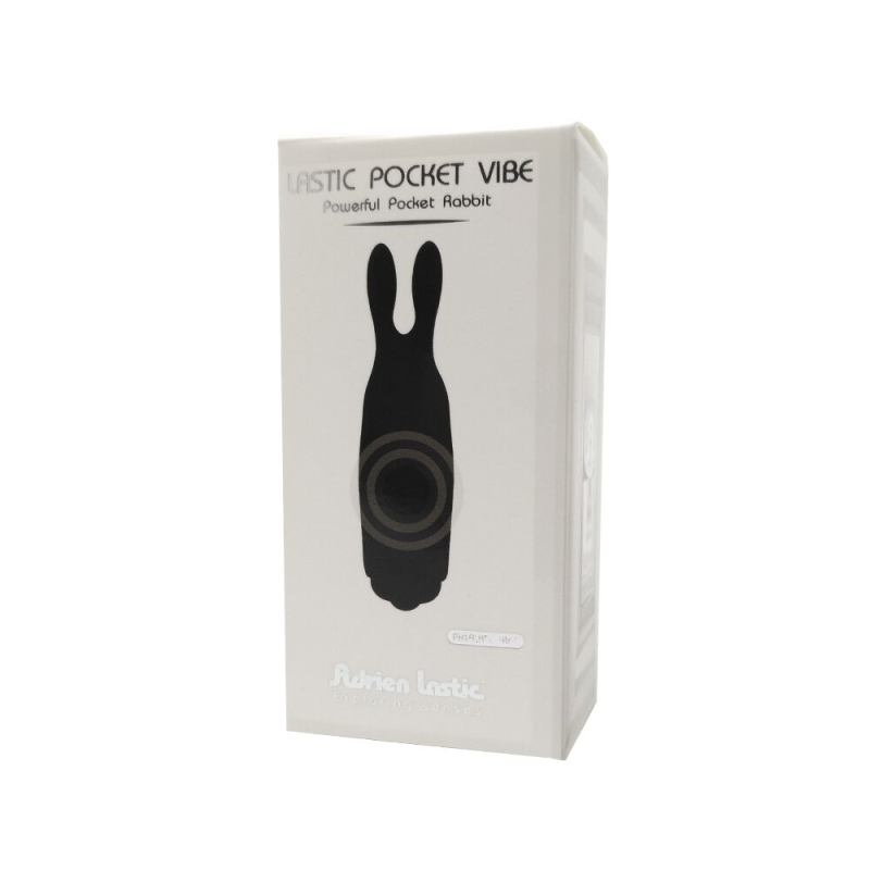 Чорна віброкуля зі стимулювальними вушками Adrien Lastic Pocket Vibe Rabbit Black – 10 вібро-режимів