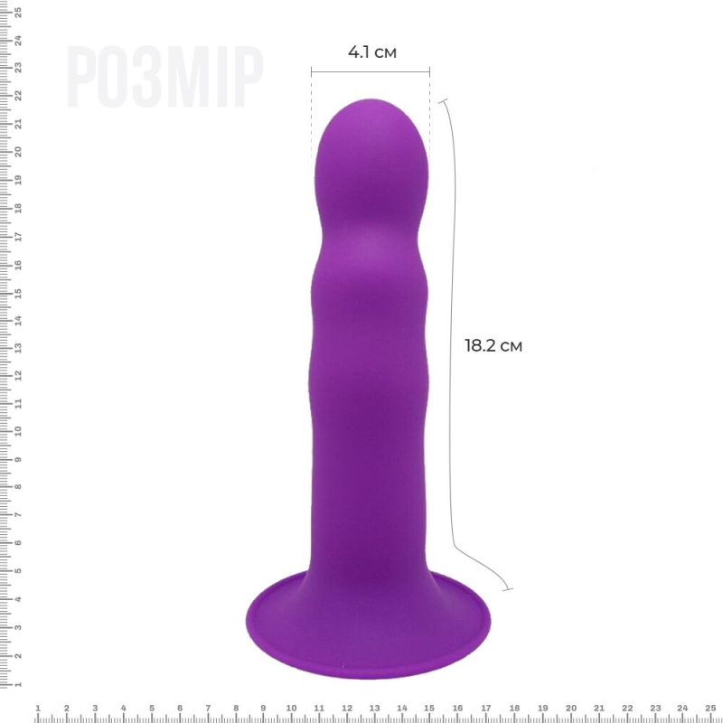 Фаллоимитатор с присоской Adrien Lastic Hitsens 3 Purple, длина 18.2 см, диаметр 4.1 см, подходит для страпона