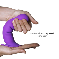 Дилдо з присоскою Adrien Lastic Hitsens 3 Purple, довжина 18.2 см, діам. 4.1 см, підходить для страпона