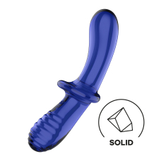 Двосторонній скляний дилдо Satisfyer Double Crystal Light Blue, боросилікатне скло, унісекс, довжина 19.7 см
