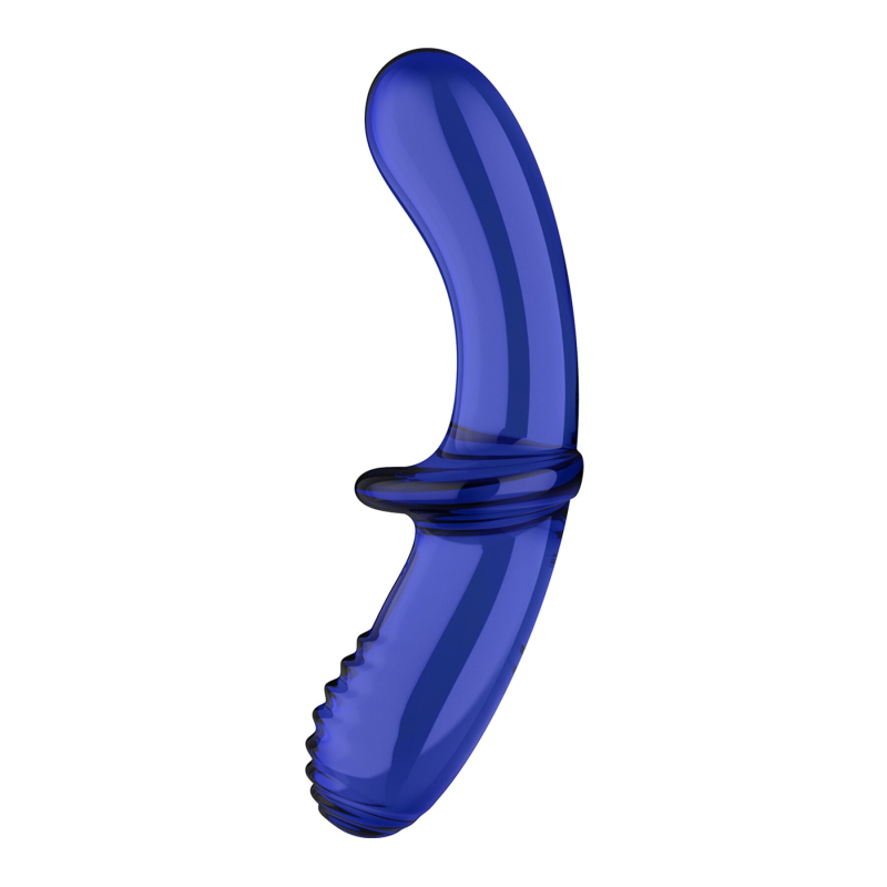 Двосторонній скляний дилдо Satisfyer Double Crystal Light Blue, боросилікатне скло, унісекс, довжина 19.7 см