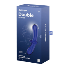 Двосторонній скляний дилдо Satisfyer Double Crystal Light Blue, боросилікатне скло, унісекс, довжина 19.7 см