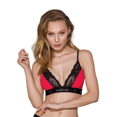 Еластичний топ з мереживом Passion PS001 TOP M, чорний/червоний