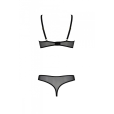 Еротичне боді Passion MARINA BODY, S/M, кремовий, з відкритими чашками