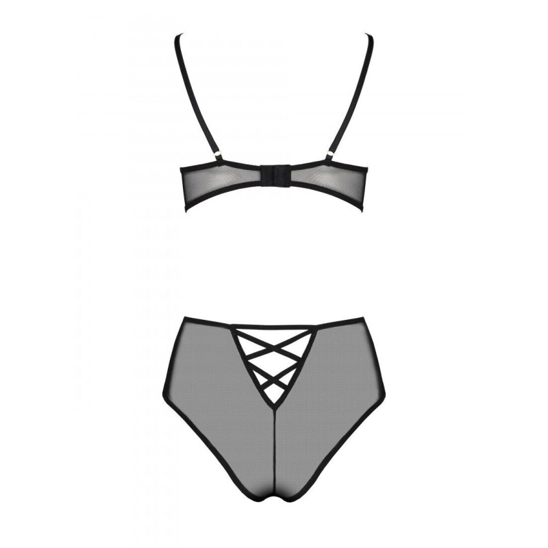 Еротичний комплект з малюнком Passion LOVELIA BIKINI S/M, чорний колір