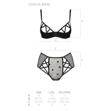 Еротичний комплект з малюнком Passion LOVELIA BIKINI S/M, чорний колір