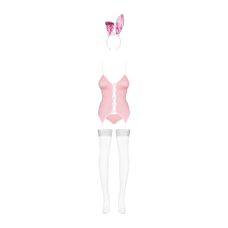 Еротичний костюм зайчика Obsessive Bunny suit 4 pcs, S/M, білий/рожевий