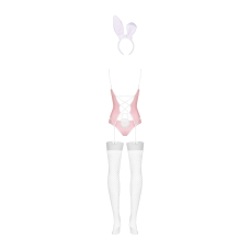 Еротичний костюм зайчика Obsessive Bunny suit 4 pcs, S/M, білий/рожевий
