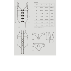 Еротичний костюм зайчика Obsessive Bunny suit 4 pcs, S/M, білий/рожевий