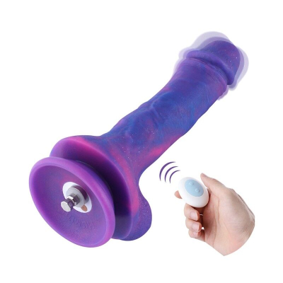 Фалоімітатор з вібрацією для секс-машин Hismith Purple Silicone, KlicLok, діам. 5 см, довжина 21 см