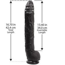 Фалоімітатор Doc Johnson Dick Rambone Cock Black, ПВХ, довжина 42 см, діам. 6 см