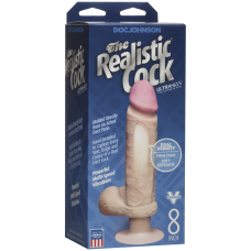 Фалоімітатор з вібрацією Doc Johnson The Realistic Cock, ULTRASKYN, діам. 5.1 см, довжина 20.3 см