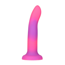 Фалоімітатор ADDICTION Rave Glow in the Dark Dildo Pink Purple, світиться у темряві, довжина 20.3 см