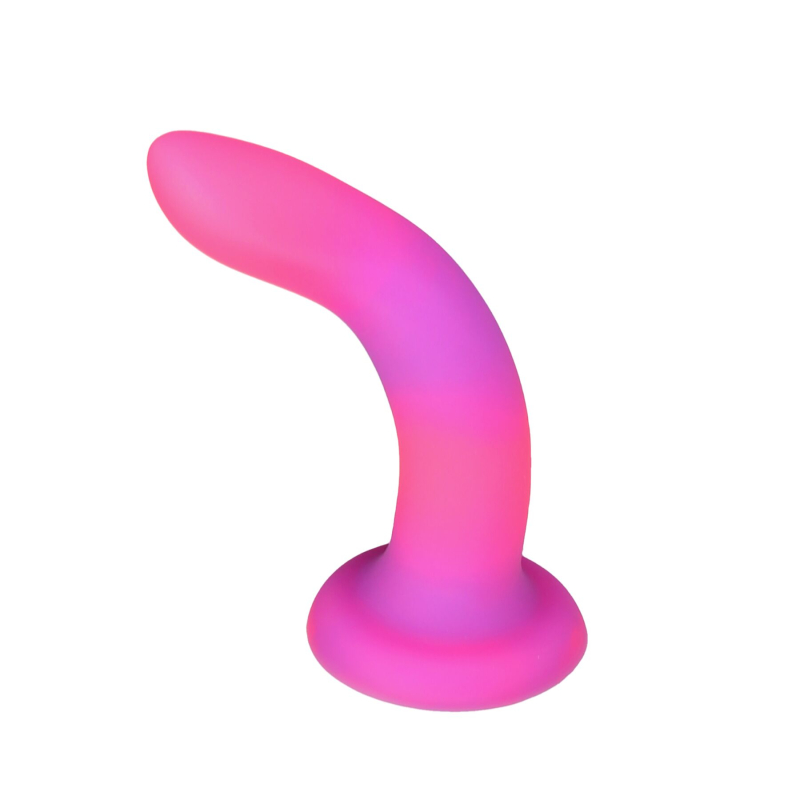 Фалоімітатор ADDICTION Rave Glow in the Dark Dildo Pink Purple, світиться у темряві, довжина 20.3 см