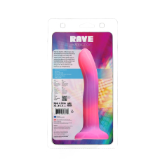 Фалоімітатор ADDICTION Rave Glow in the Dark Dildo Pink Purple, світиться у темряві, довжина 20.3 см
