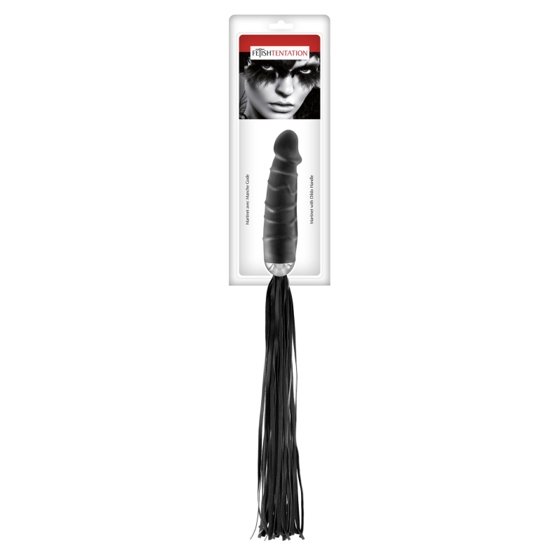 Флогер с ручкой-дилдо Fetish Tentation Whip with Dildo Handle