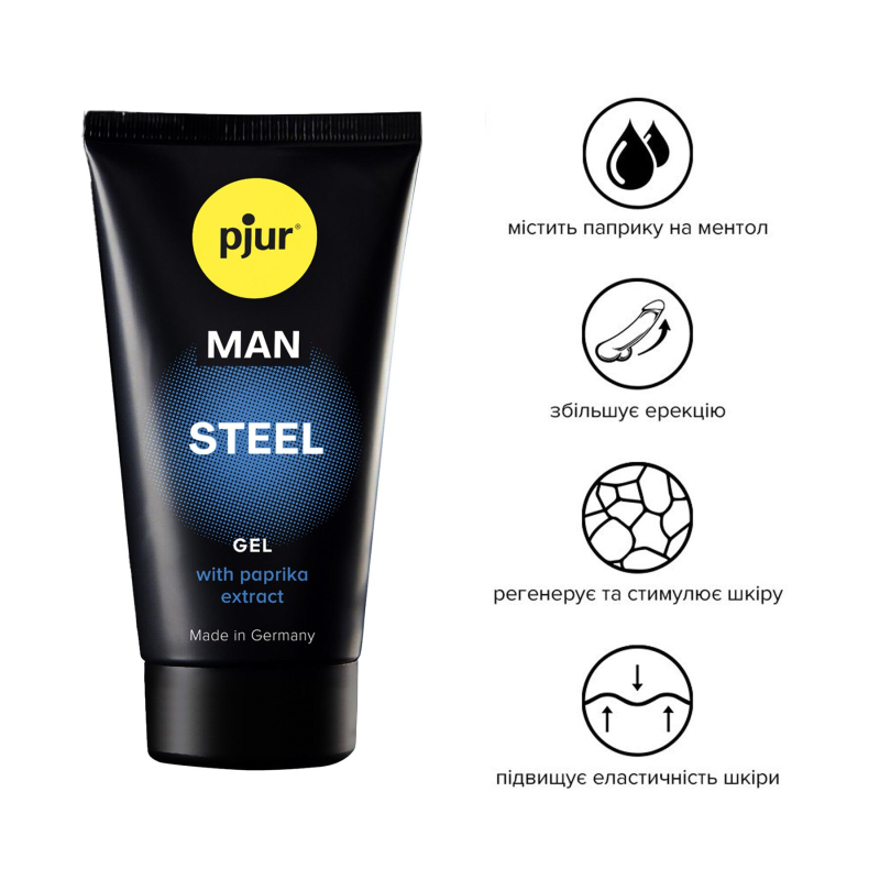 Гель для пеніса стимулювальний Pjur MAN Steel Gel 50 ml з екстрактом паприки та ментолом