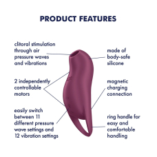 Кліторальний вакуумний стимулятор з вібрацією – Satisfyer Pocket Pro 1 Purple – 11 режимів вакууму + 12 вібрації