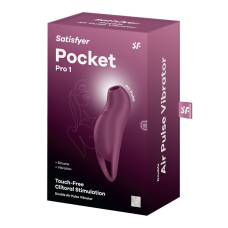 Кліторальний вакуумний стимулятор з вібрацією – Satisfyer Pocket Pro 1 Purple – 11 режимів вакууму + 12 вібрації