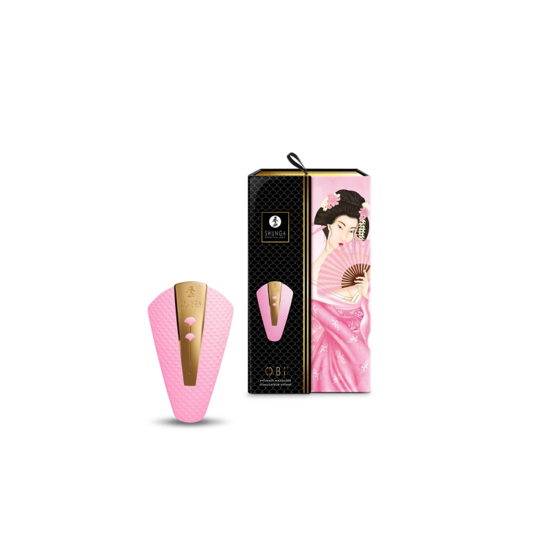 Кліторальний вібратор – Shunga Obi Light Pink – 5 рівнів інтенсивності, 10 режимів вібрації