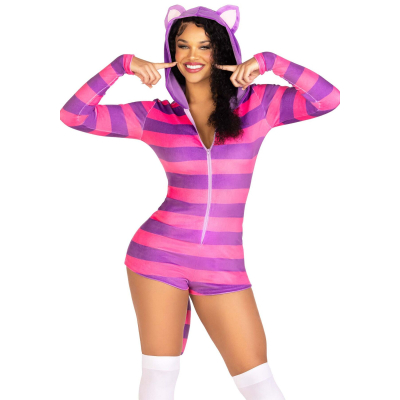 Комбінезон–костюм кішечки Leg Avenue Comfy Cheshire M, з капюшоном