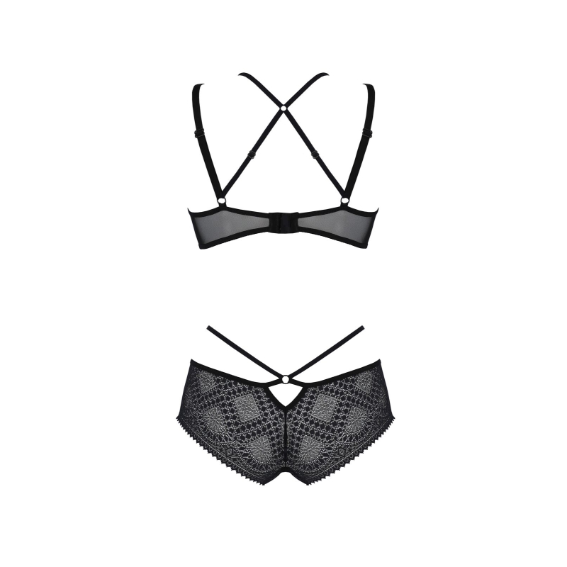 Комплект Passion DROSERA BIKINI Чорний, L/XL, бюстгальтер і трусики–кюлоти