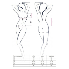 Корсет з пажами Passion KATRISS CORSET S/M, чорний колір, трусики, шнурівка