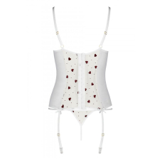 Корсет с подвязками, стринги Passion LOVELIA CORSET L/XL, белый