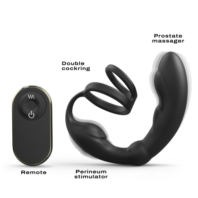 Массажер простаты Dorcel P-Ring с эрекционным кольцом и пультом ДК