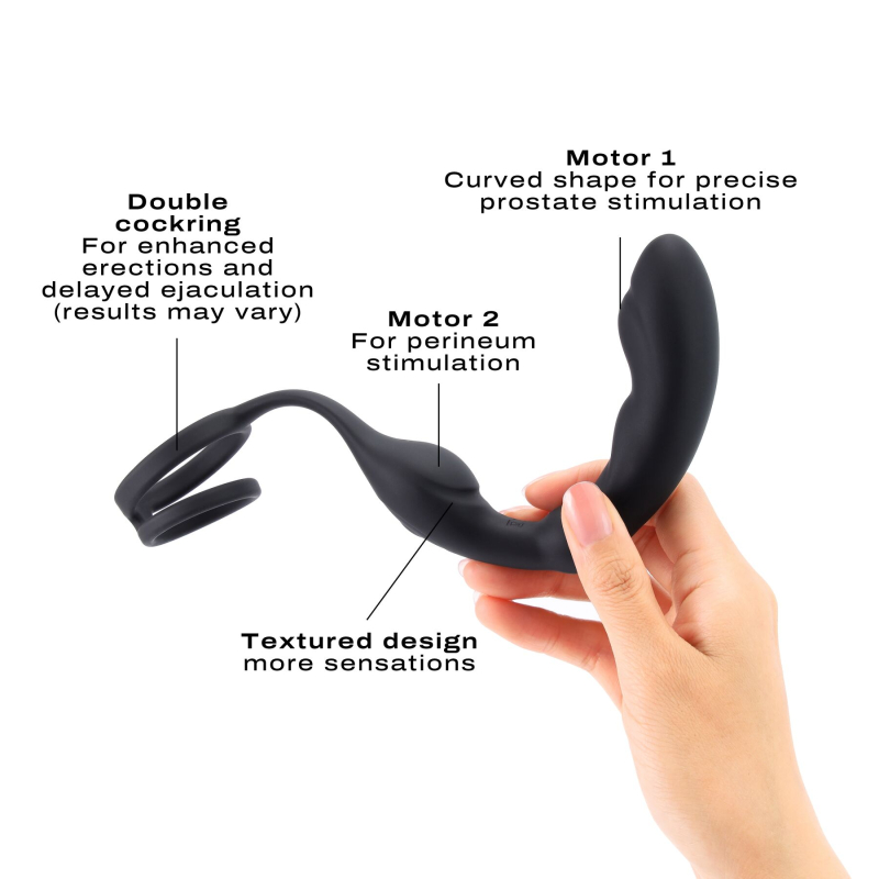 Массажер простаты Dorcel P-Ring с эрекционным кольцом и пультом ДК