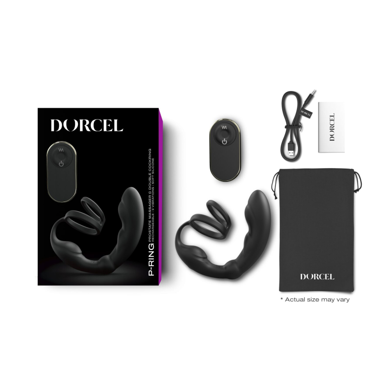 Массажер простаты Dorcel P-Ring с эрекционным кольцом и пультом ДК