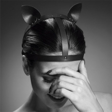 Маска кішечки Bijoux Indiscrets MAZE – Cat Ears Headpiece Чорний колір, екошкіра
