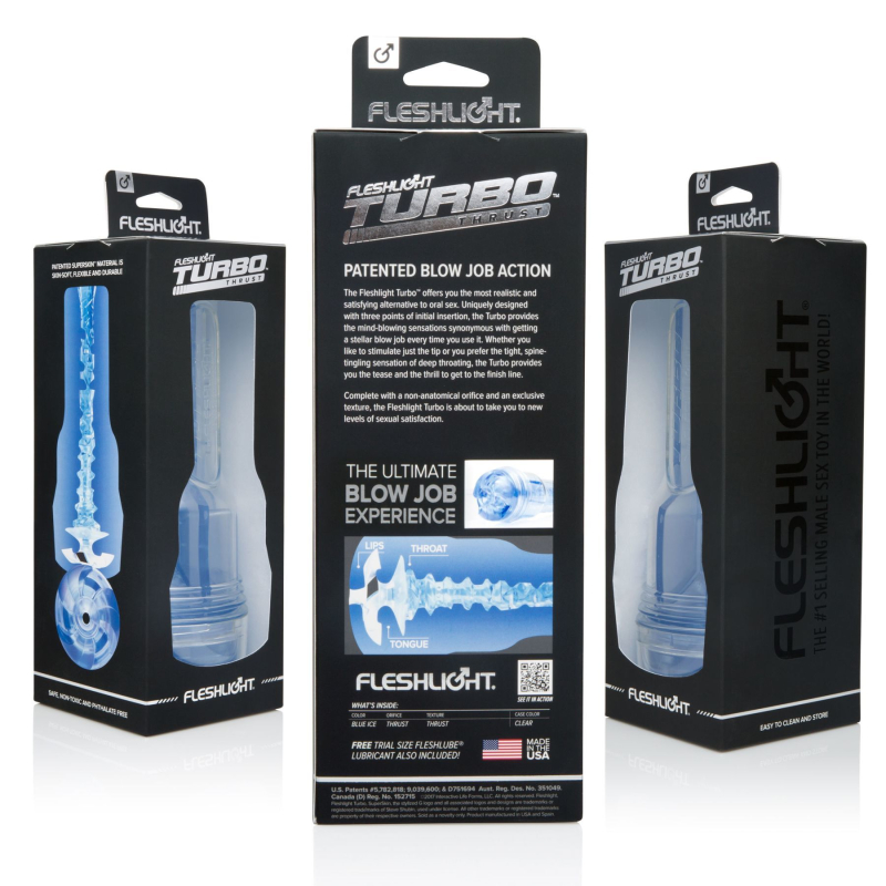 Мастурбатор Fleshlight Turbo Thrust Blue Ice – імітатор мінету
