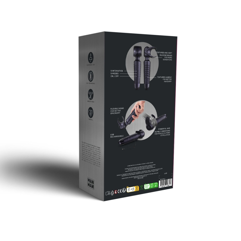 Мастурбатор вібромасажер – Manwan MAN.WAND EVO Black Plum, віброційний мінет