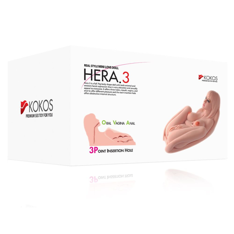 Мінілялька для сексу 3в1: анус, вагіна, ротик – Kokos Hera 3