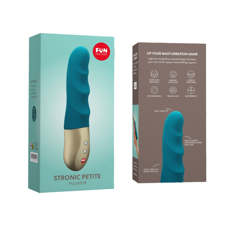 Мініпульсатор – Fun Factory STRONIC PETITE Deep Sea Blue – 5 режимів пульсацій + 3 ритми