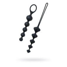 Набір анальних намистин Satisfyer Beads Black, силікон, макс. діаметр 3,3 см та 3,5 см