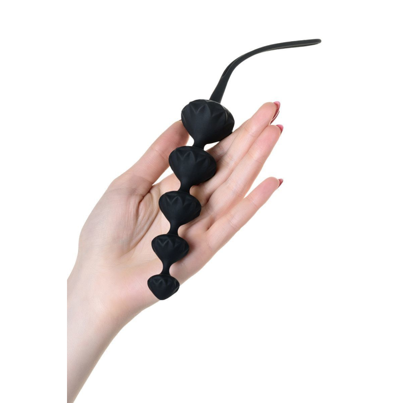 Набор анальных бусинок Satisfyer Beads Black, силикон, макс. диаметр 3.3 см и 3.5 см
