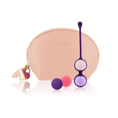 Набор вагинальных шариков Rianne S: Pussy Playballs Nude, масса 15, 25, 35, 55 г, монолитные, косметичка