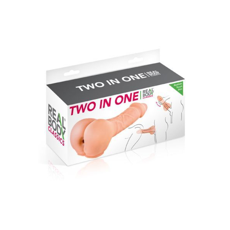 Насадка на член – мастурбатор 2в1 Real Body – Two In One